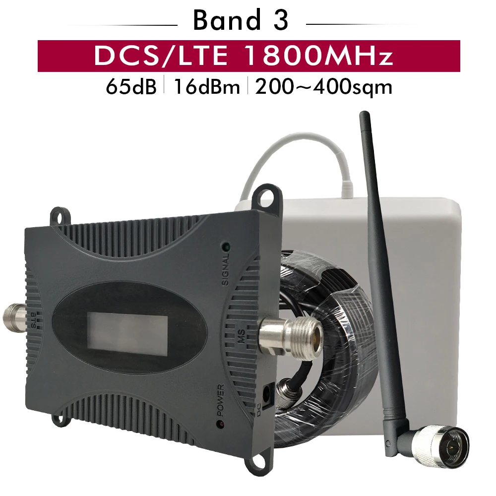 65dB усиление ЖК дисплей 4G усилитель сигнала DCS LTE 1800 МГц полоса 3 ретранслятора