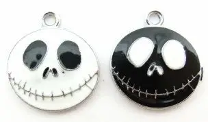 50 X Кошмар перед Рождеством черный + белый голова призрака металлический сплав