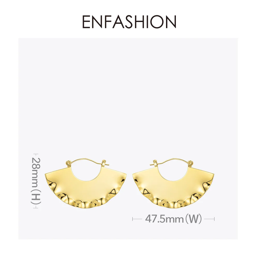 ENFASHION Fan геометрические Висячие серьги для женщин золотого цвета кривые большие висячие серьги Модные ювелирные изделия пендиентс Abanico EC191037