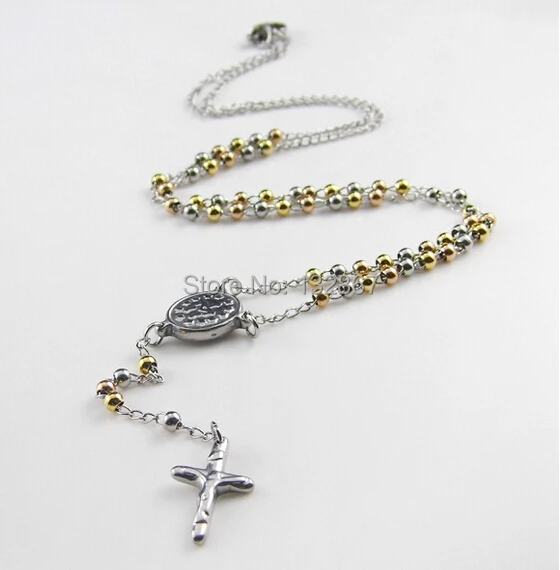 Женское Ожерелье из нержавеющей стали с золотыми бусинами 3 мм | Украшения и