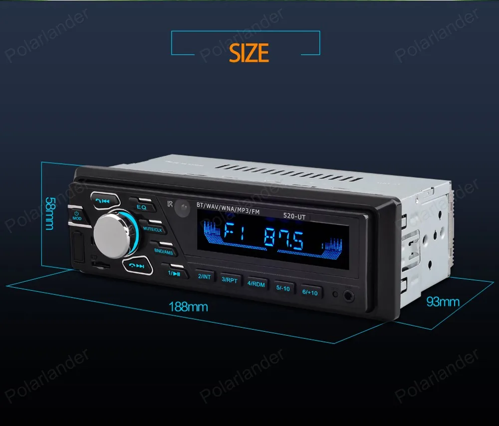 Авторадио Bluetooth аудио стерео SD AUX IN steeing колеса управление 7 светодиодный цветной