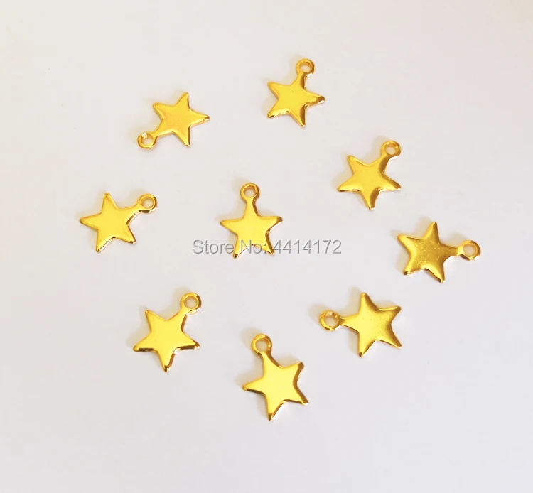 

Free shipping star shape little charms tags stainless steel necklaces bracelets small pendant jewelry accessory findings 100pcs