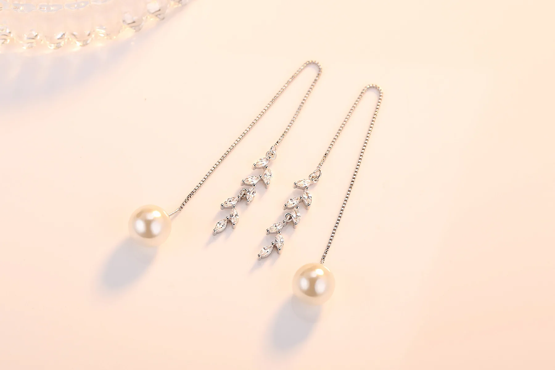 925 серебряные серьги кисточки женские цирконовая жемчужина лепестки корейские