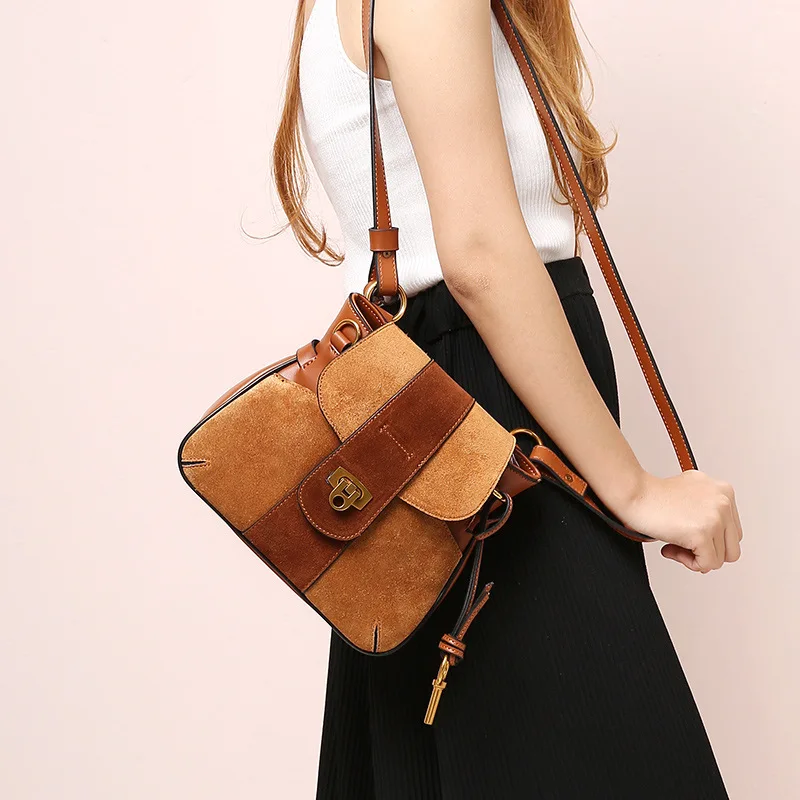 Роскошные женские сумки через плечо из 2019 натуральной кожи на одно для женщин