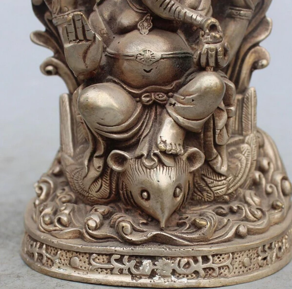 WBY 6 &quotКитайский тибетский серебристый 4 руки Ганапати Ганеш Властелин Ганеша