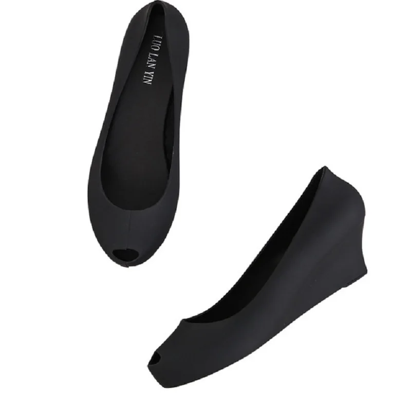 Сандалии желе женские с открытым носком пляжные босоножки на танкетке