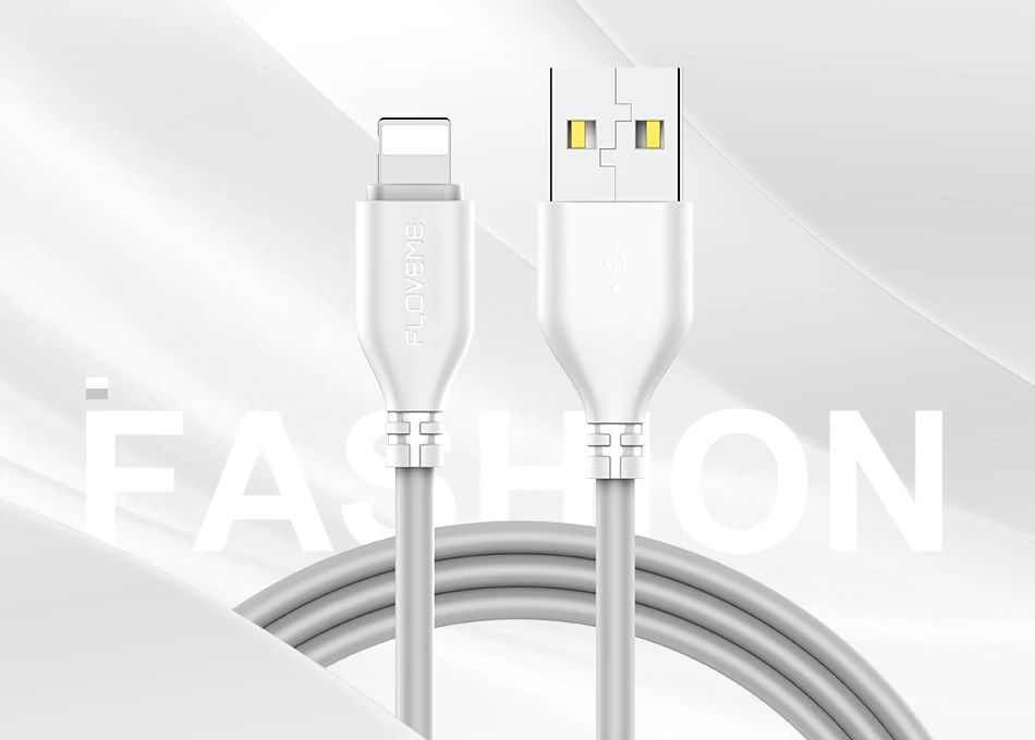 FLOVEME USB кабель для iPhone 5 В/0,3 а Быстрая зарядка 1 м/м TPE USB кабель для iPhone X 8 7 6 6S Plus USB Кабель зарядного устройства - Цвет: Gray