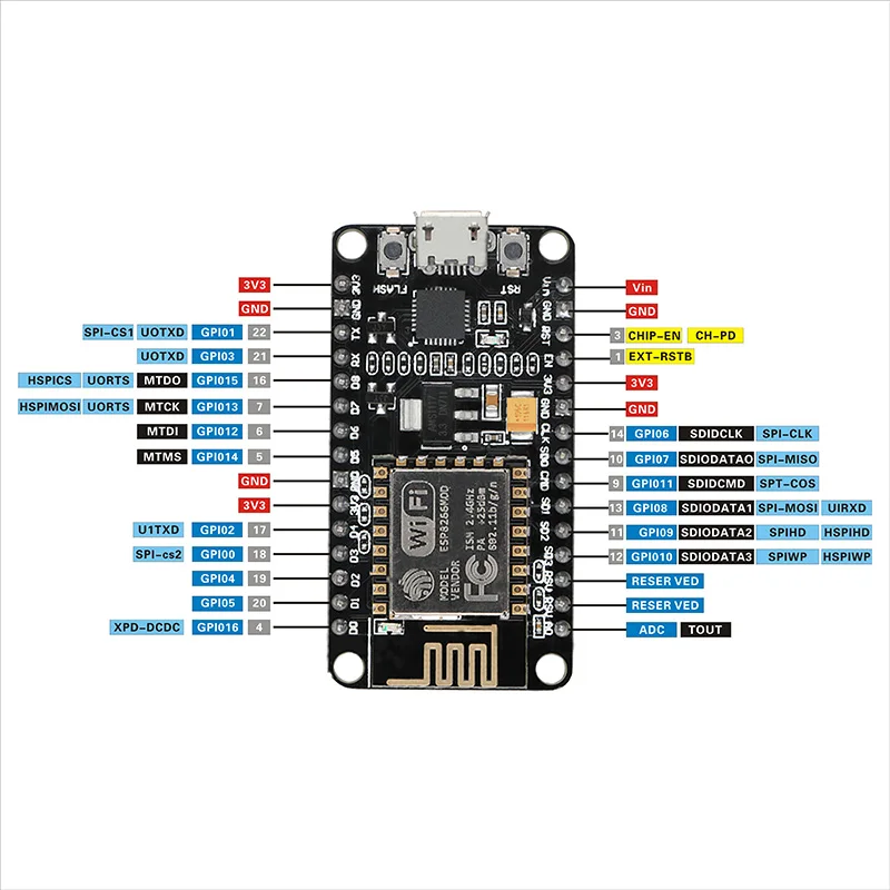 Беспроводной модуль Keywish NodeMcu V3 Lua WIFI Интернет ESP8266 с антенной PCB и портом Micro USB