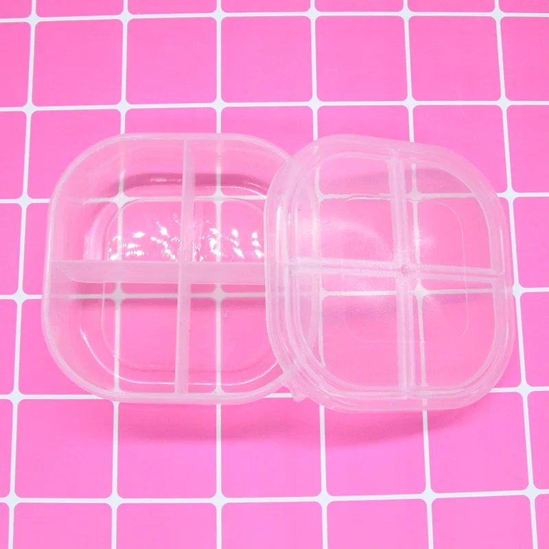 Прозрачная коробка для хранения Boxi 4 ячейки 120 мл прозрачный пластиковый