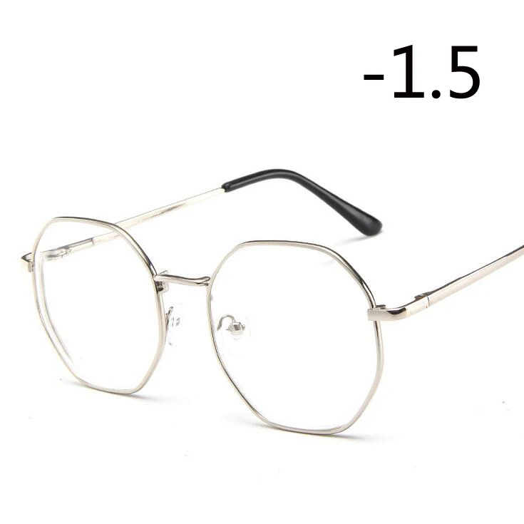 Myopia 150 1,0-1,5-2,0-2,5-3,0-3,5-4,0 женские мужские готовые очки для близорукости Ретро Металлические прозрачные линзы диоптрий очки для унисекс - Цвет оправы: Myopia 150