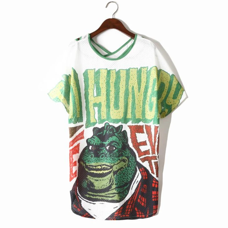 Футболка женская с открытой спиной брендовая пикантная уличная сетчатая длинная