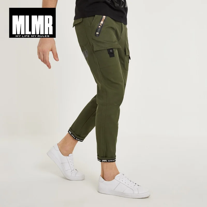 MLMR мужские брюки-карго из 100% хлопка повседневные облегающие брюки 2019 новая