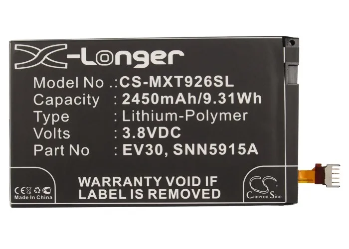 Cameron Sino 2450mAh батарея EV30 SNN5915A SNN5915B для Motorola/Verizon DROID RAZR MAXX HD4G XT916M XT925 XT926|cameron sino|cameron sino