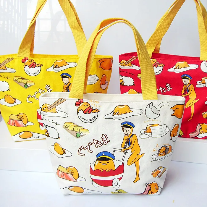 IVYYE 1 шт. Kawaii gudetama Модные Портативные холщовые сумки для обедов, мультяшная сумка для пикника, коробка для еды, сумка для хранения для женщин, девочек, детей