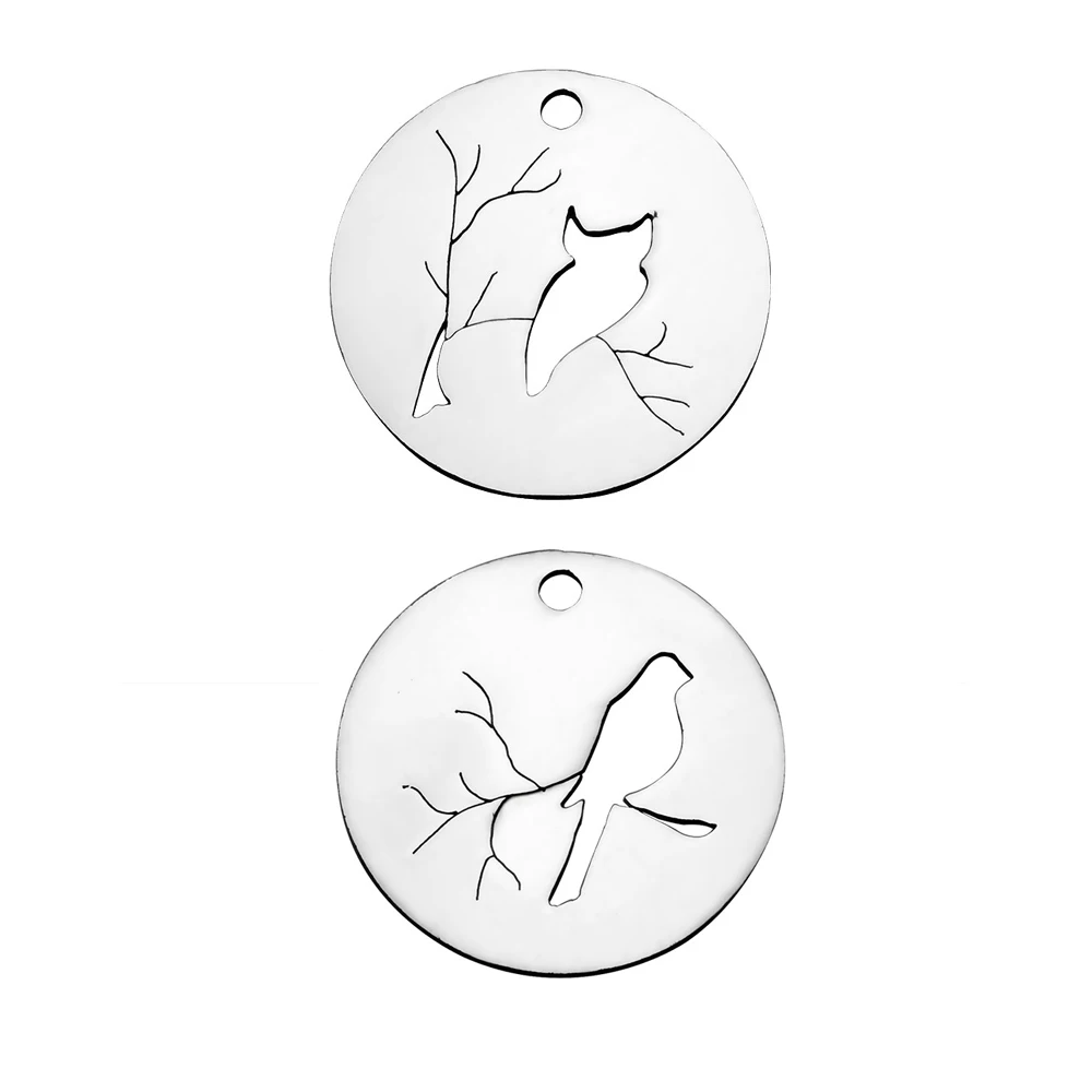 

DIY ювелирные изделия из нержавеющей стали плавающие Сова Brid на дереве круглые кулоны для браслета ожерелье ювелирные изделия оптовые прода...