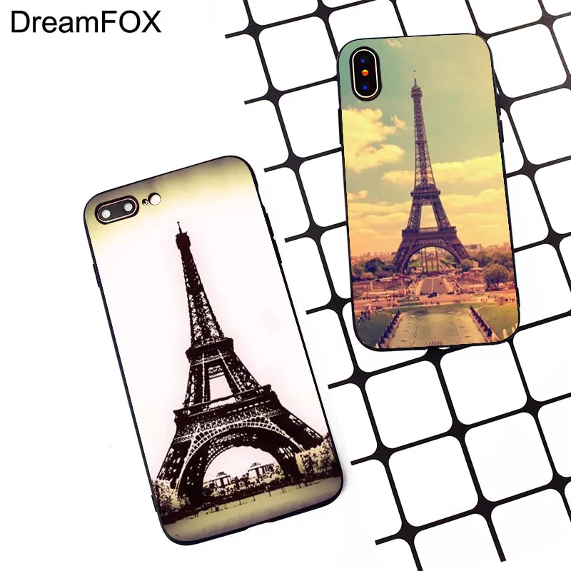 M122 Paris Eiffel Tower Black Silicone Case Cover For Apple iPhone 11 Pro XR XS Max X 8 7 6 6S Plus 5 5S 5G SE |