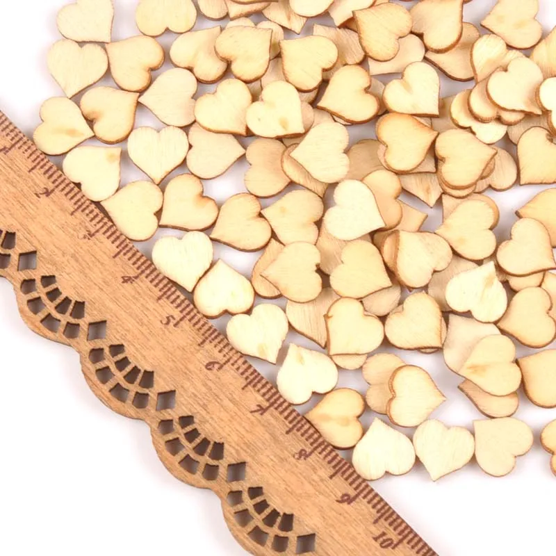 100pcs Mini Natural Heart pattern wooden Scrapbooking Carft for Home decoration diy Handmade 10mm MT1808 | Дом и сад