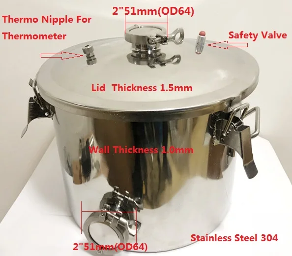 25L (5.5Gal) бак для дистилляции крышкой 2 &quot51 мм котел завод по производству