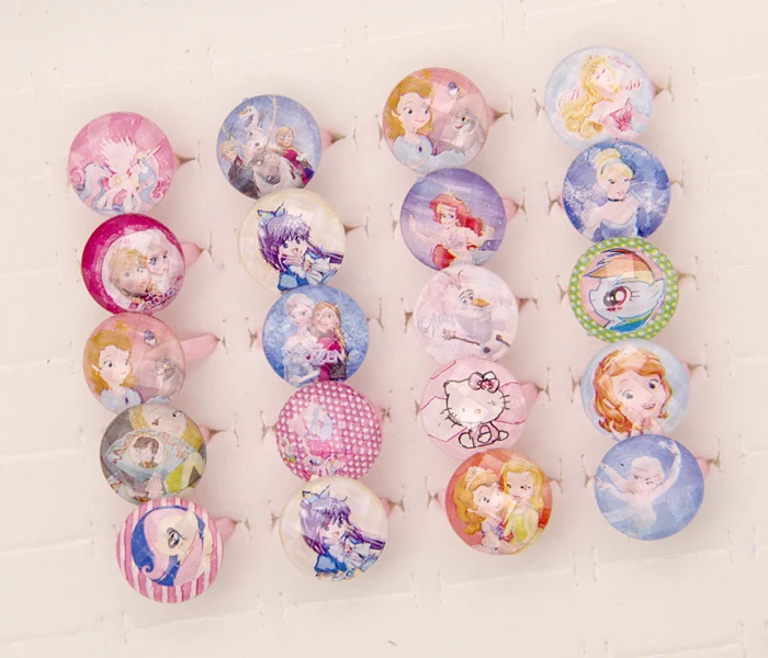 Оптовая продажа 20 шт. в партии разные Мультяшные кольца для маленьких девочек с