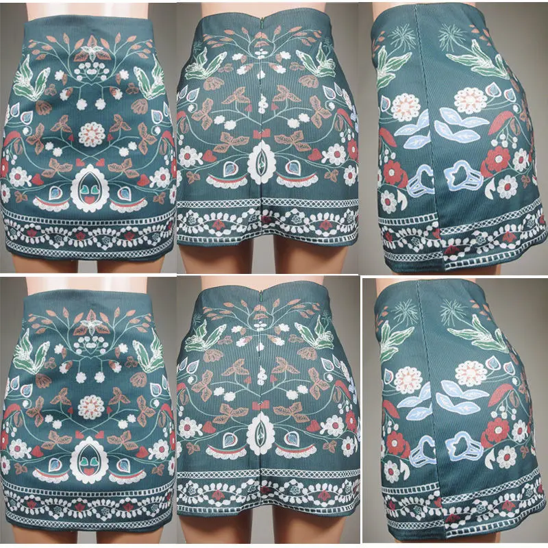 

New Brand New Fashion Women Summer Floral Print Casual Short Mini High Waist Skirt