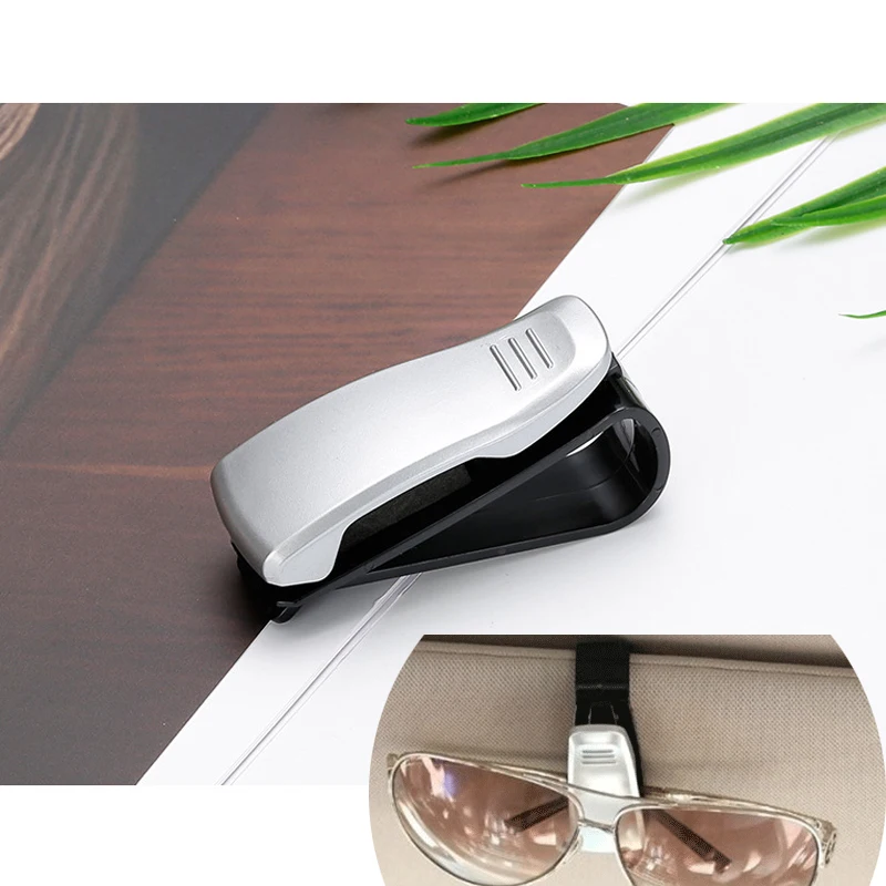 black silver Zilead Портативный авто крепеж очки клип автомобиль Вождение солнцезащитные очки держатель Клип Черный Серебряный клип для очков - Цвет: black silver