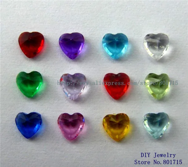 60 шт смешанные цвета 4 мм камень сердце Плавающий Шарм для медальон в память о