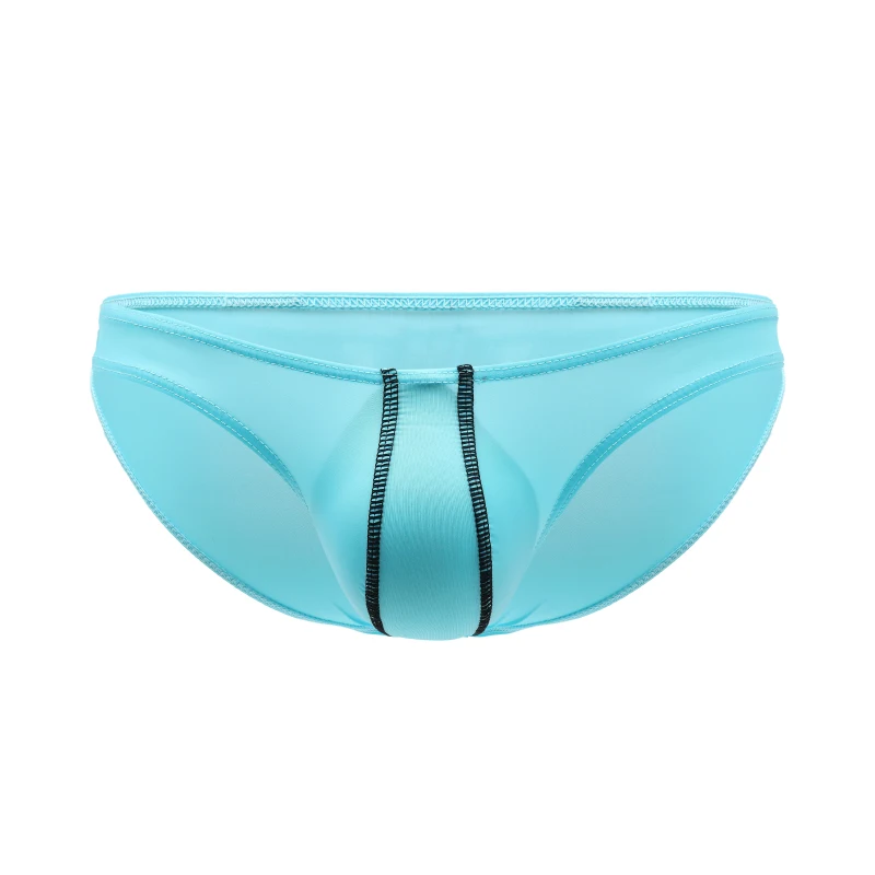 

AIIOU New Sexy Gay Men Bikini Underwear Briefs Jockstrap Sissy Pouch U Convex Thin Ice Silk Low Waist Male Fashion Underwear