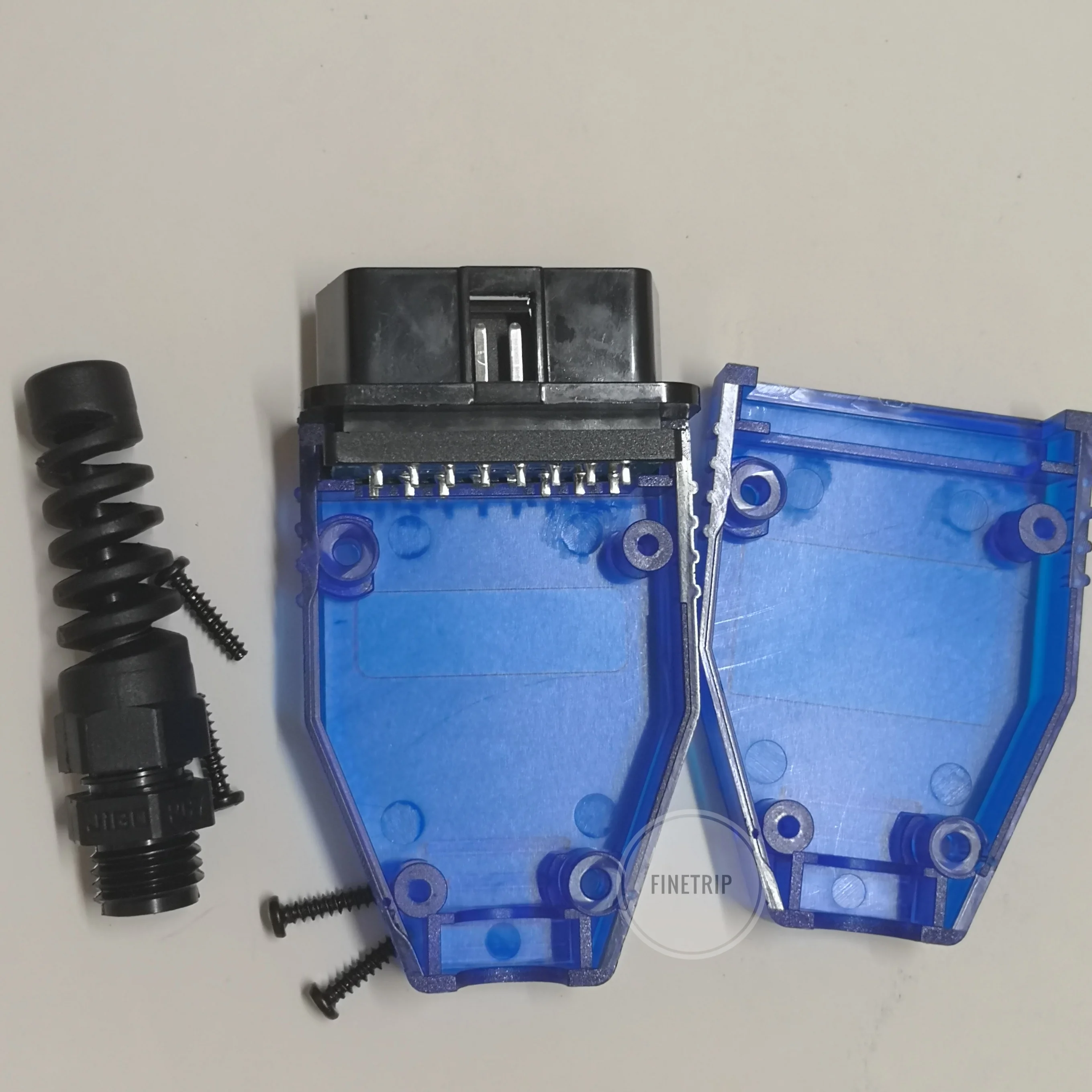 10 шт./лот FINETRIP OBD2 16Pin штекер-переходник J1962 OBDII прозрачная оболочка проводки