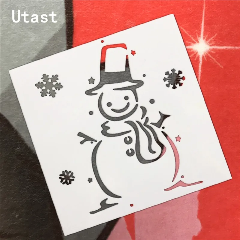 Снеговик Снежинка DIY пластиковые трафареты для маскировки шаблон скрапбукинга