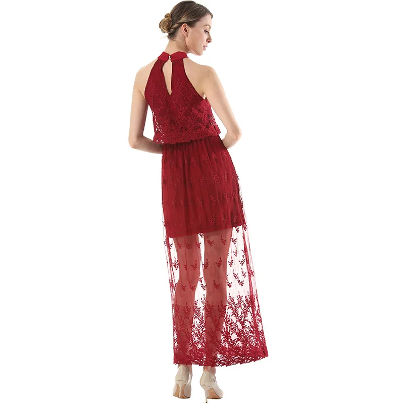 Для женщин Летняя Новинка 2017 г. Вышивка тонкий Кружево платье Повседневное