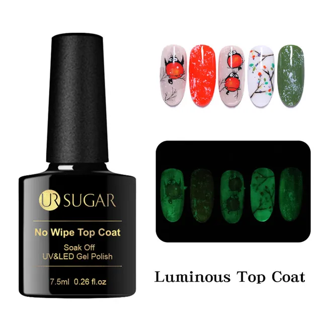 Luminous Top Coat Ur Sugar 7,5 мл светящийся Гель-лак для ногтей флуоресцентный светящийся в темноте замачиваемый УФ-Гель-лак летний цветной Маникюр УФ Гель-лак для ногтей - Цвет: Luminous Top Coat