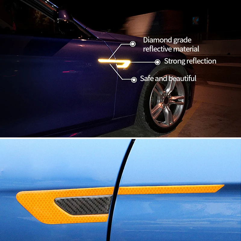 2 шт. крепления светоотражающей полоски Автомобильные наклейки отражающие ленты