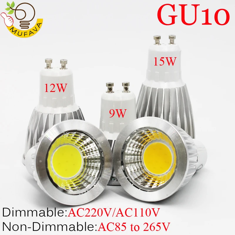 1 шт./лот высокое Мощность Led GU10 E27 E14 GU5.3 Коб 9 Вт 12 15 COB Светодиодный прожектор