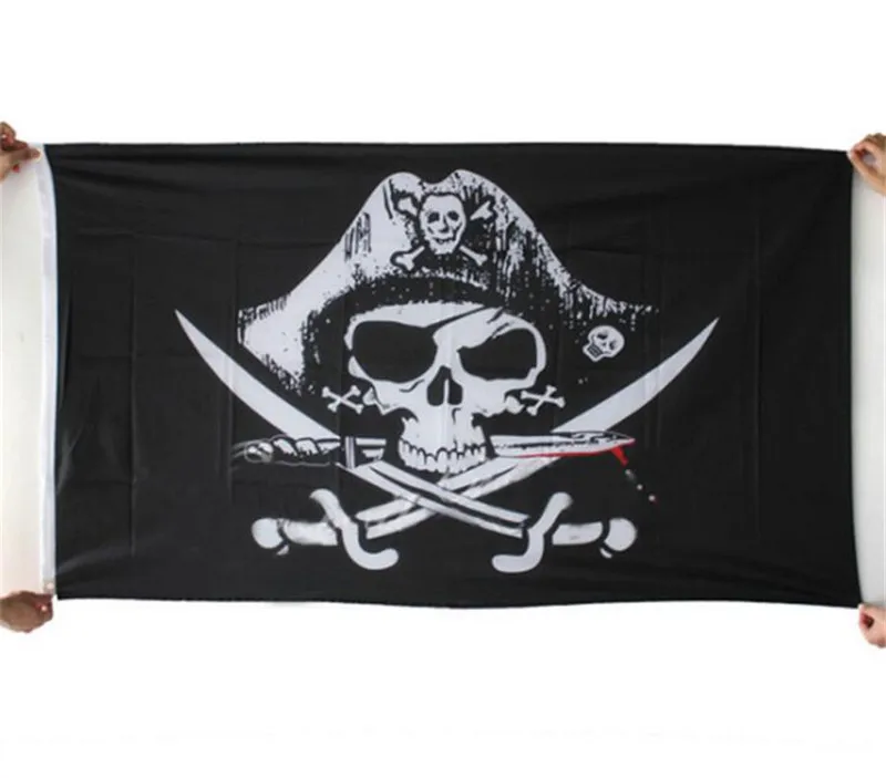 Пиратский Флаг черепа и скрещенных костей сабли мечи пират Веселый Роджер флаги