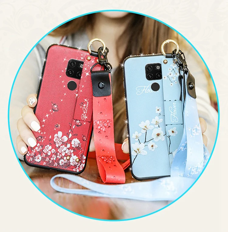 Для huawei P30 Pro P20 Lite Nova 3e 4 3 3i P Smart Plus mate 20 Pro 20X Honor V20 10 Note чехол с ремешком на шею из ТПУ с бриллиантами