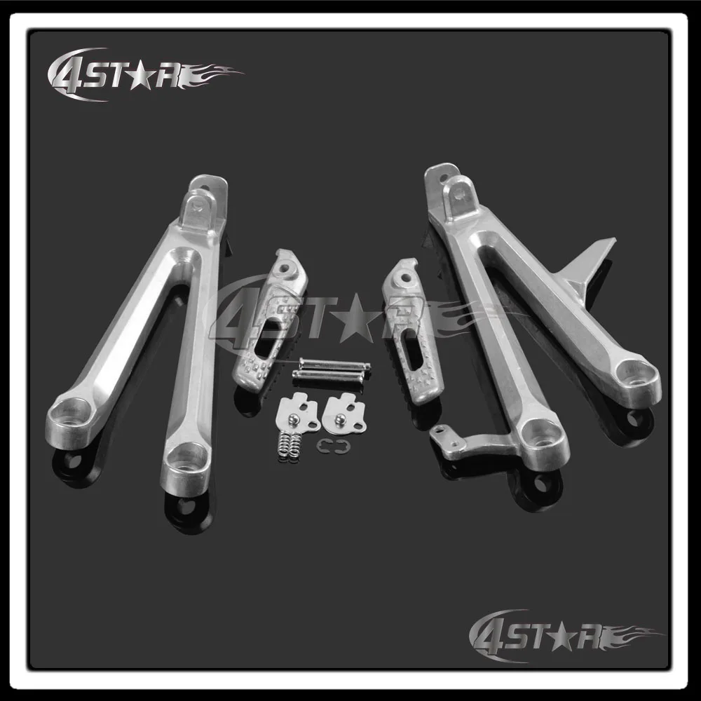 Серебристые алюминиевые мотоциклетные задние Пассажирские подножки набор