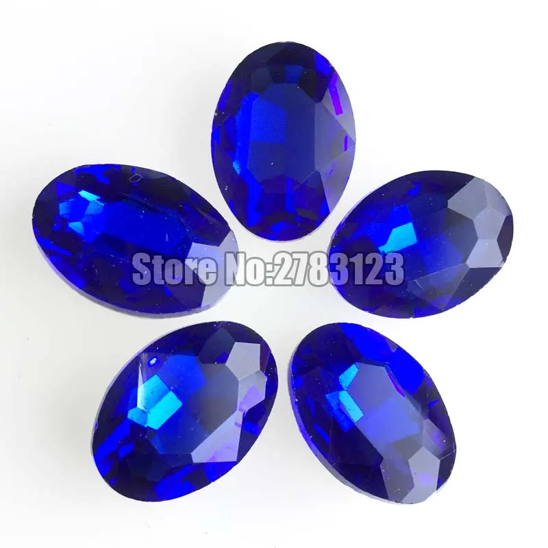 

Free shipping AAA Glass Crystal royalblue color oval shape pointback rhinestones,diy/nail art/Clothing accessories SWOP011