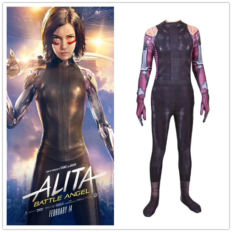 Костюм на Хэллоуин для взрослых детей Alita Battle Angel косплей костюм унисекс зентай
