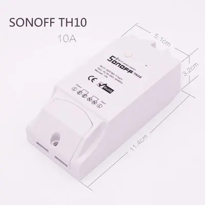 10A Switch Sonoff TH 10A умный переключатель Wi-Fi для мониторинга температуры и влажности умный переключатель Умный домашний переключатель работает с Alexa Google Home - Комплект: 10A Switch