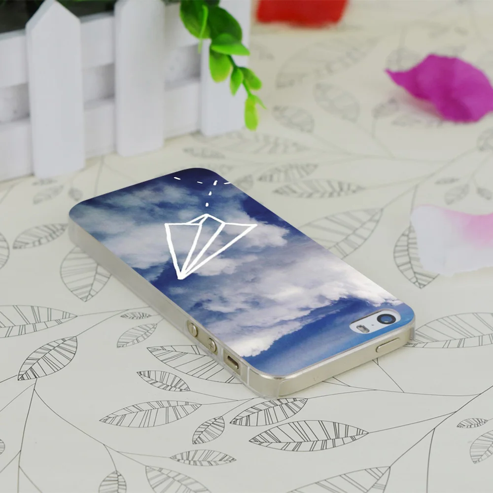 C0890 Paper Plane Transparent Hard Thin Case Skin Cover For Apple IPhone 4 4S 4G 5 5G 5S SE 5C 6 6S Plus |