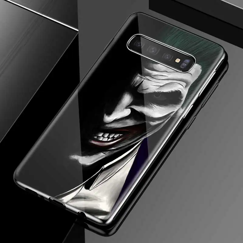 Бэтмен Джокер темно-черный рыцарь печати чехол для samsung Galaxy S10 5G S10e S9 S8 Plus Note 9 10 105G Plus A50 A30 A70 стеклянный чехол