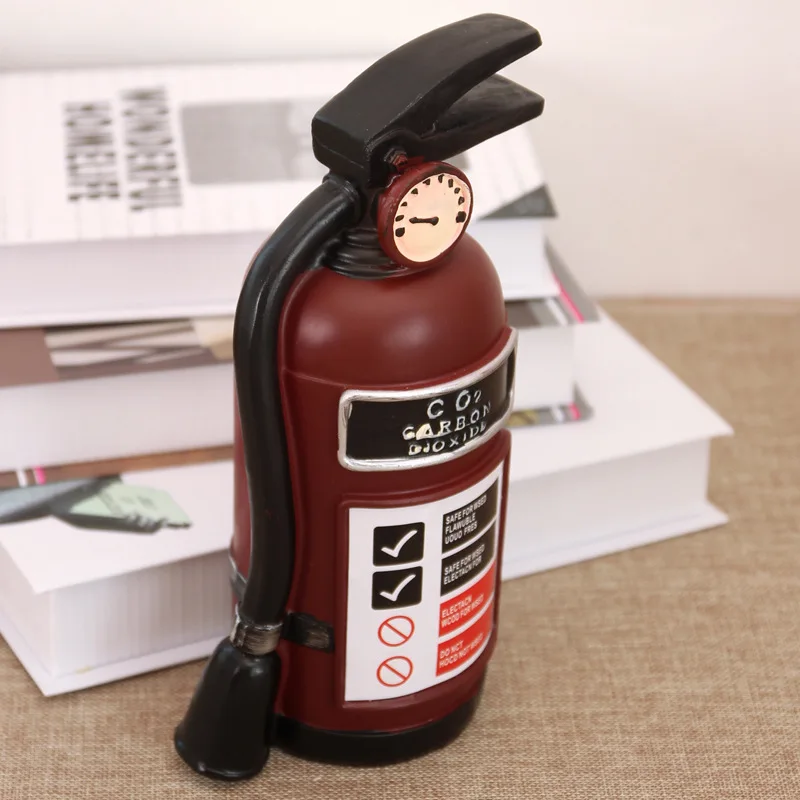 

Creative Resin Red Fire Extinguisher Piggy Bank Money Coin Saving Box Bank Kids Gifts