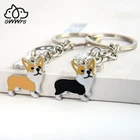 Брелок для ключей Welsh Corgi Pembroke, металлический брелок для ключей серебристого цвета для женщин и мужчин, подвеска для автомобиля, кольцо для ключей, кулон в виде собаки