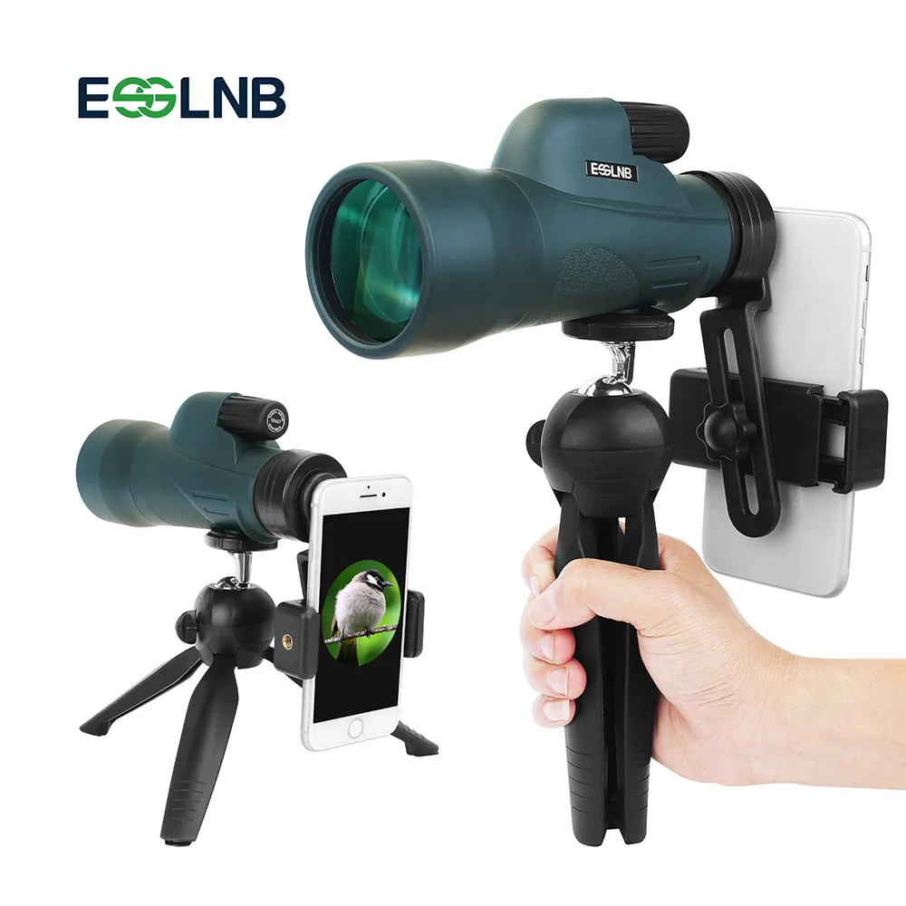 12X50 High Power Monocular with Tripod Smartphone Holder Waterproof Telescope Bak4 for Bird Watching Hunting Camping Secenery