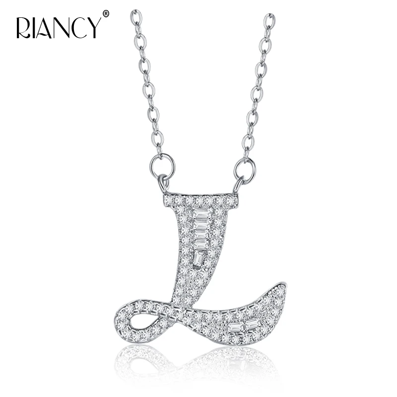 

Fashion Pretty English alphabet pendants necklace female 925 sterling silver mother's day gift clavicle chain pendant