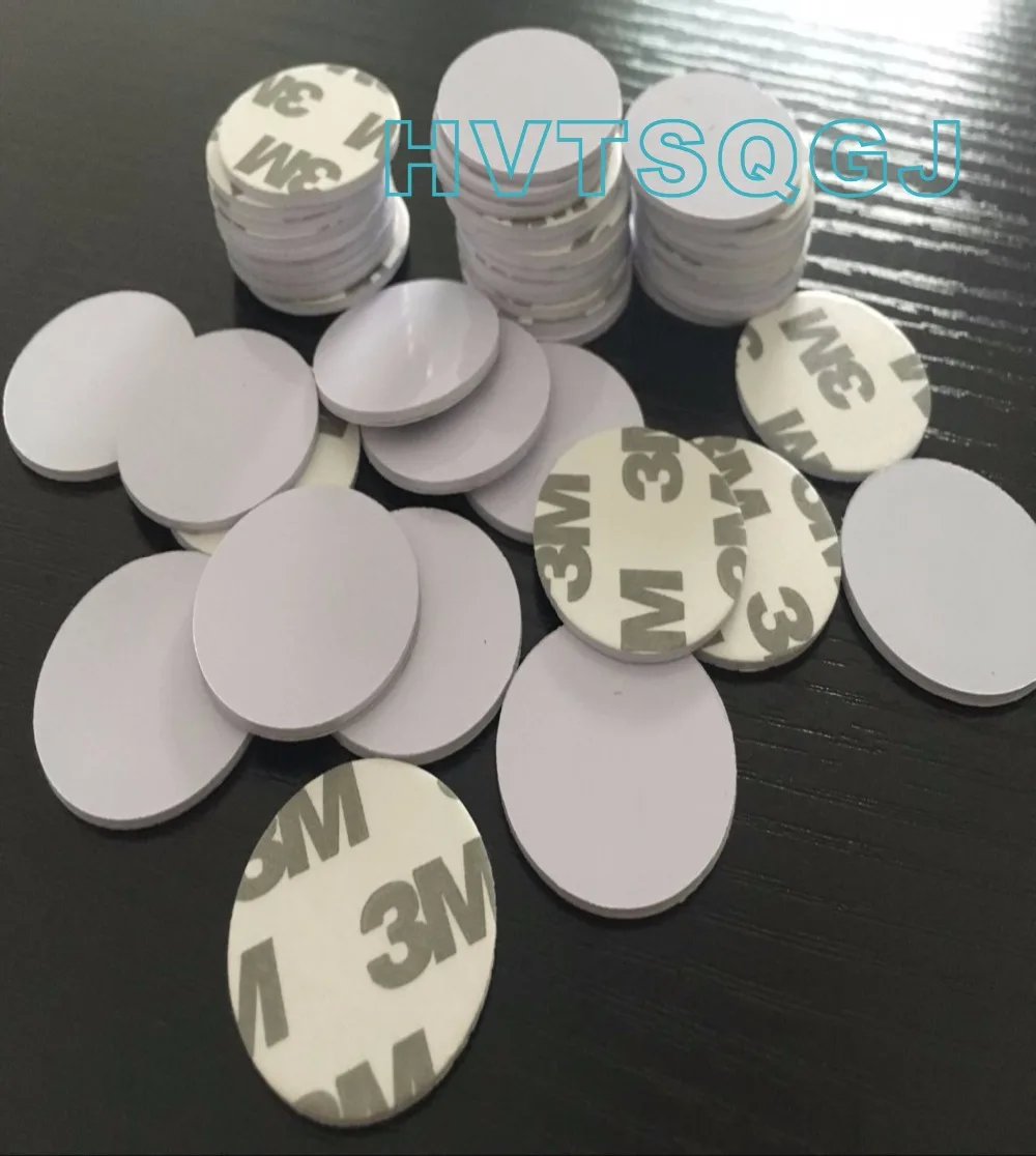 100pcs Free shipping 3M stickers coin type 125KHZ RFID card rfid copier /T5577 chips /size:25mm