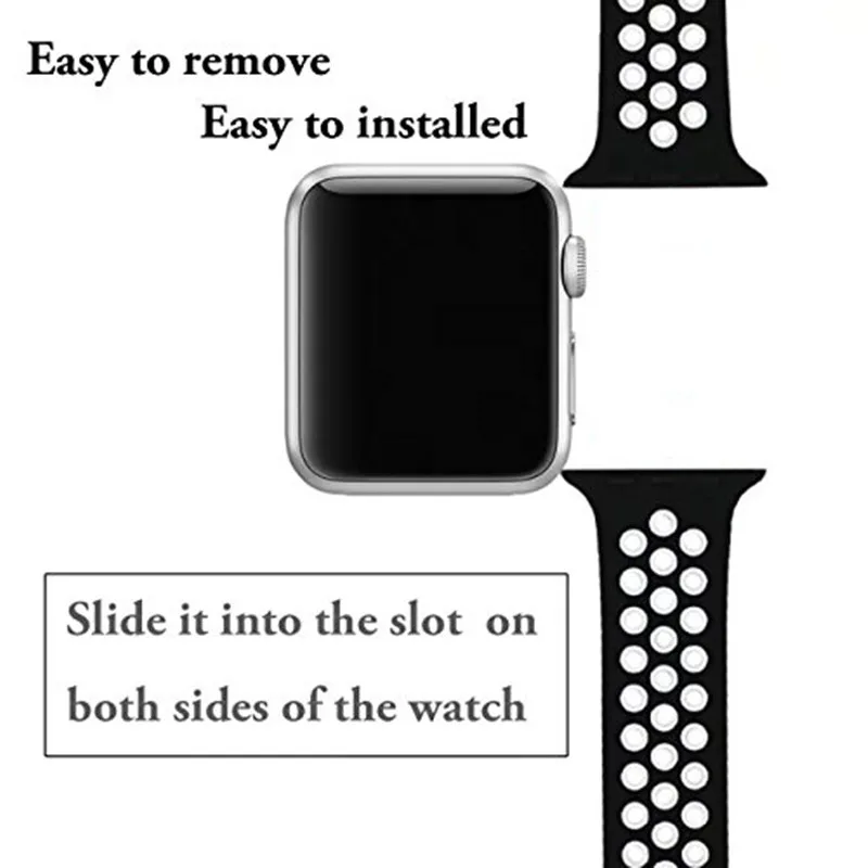 BUMVOR Лидер продаж спортивный силиконовый ремешок для наручных часов Apple Watch 40/44/38 мм/42 мм браслет на запястье часы ремешок для наручных часов iwatch, версия 5/4/3/2/1+ коробка