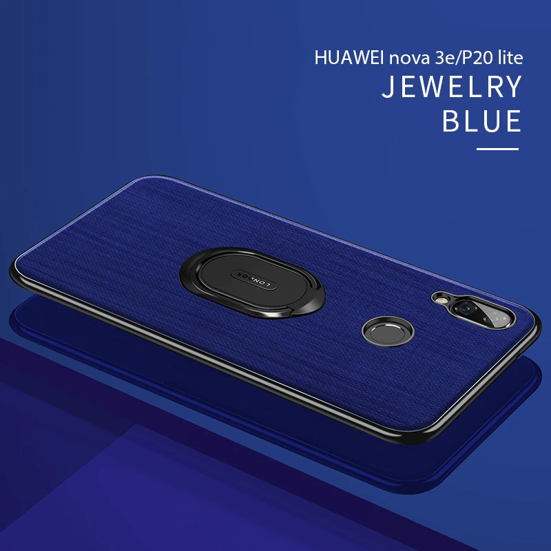 nova 3e-Blue Чехол для Huawei Nova 2 Nova 2 s Nova 3 чехол Fundas анти-капля силиконовый ПК магнитное кольцо чехол для смартфона для Nova2 2 Plus чехол - Цвет: nova 3e-Blue