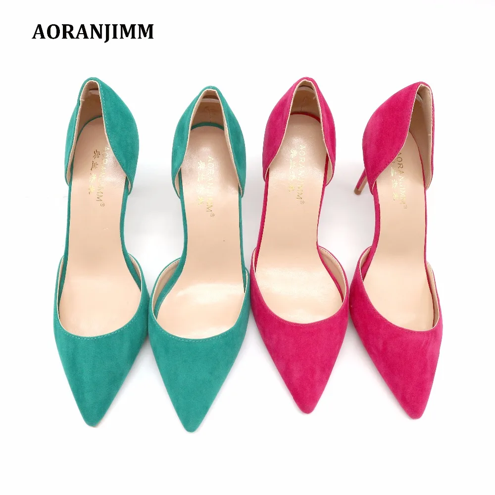 Женская замшевая обувь на высоком каблуке с острым носком | Обувь