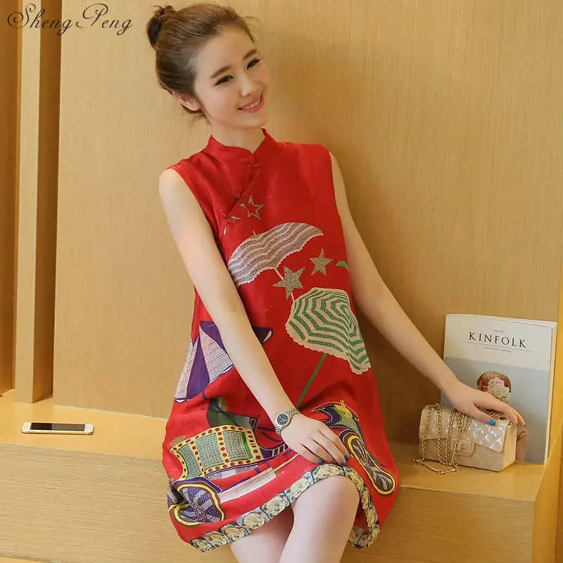 2018 Лето Юбка с высокой талией Китайский традиционный cheongsam qipao Женская шифоновый